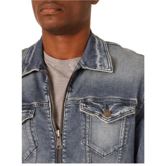 Rock & Republic Men’s Denim Zippered moto bomber jacket size 2XL brand new - Picture 5 of 16